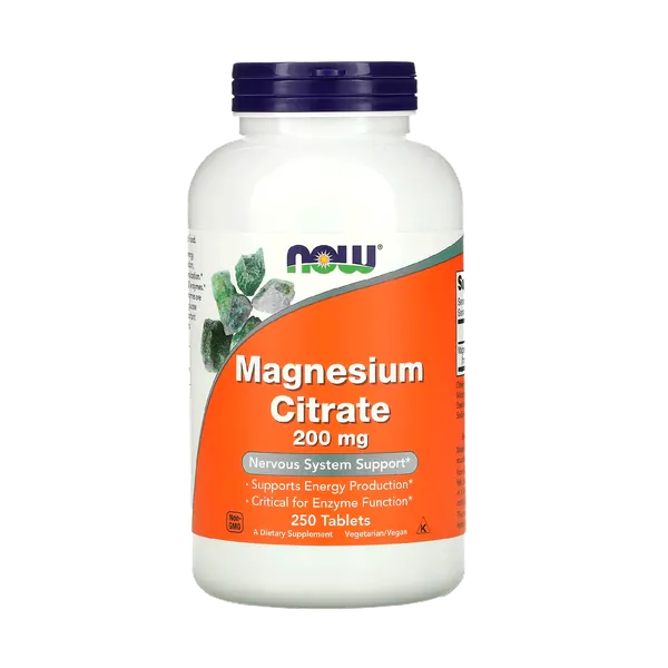 Citrato de Magnesio Now Foods 200mg 250 Tabletas